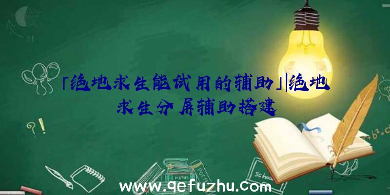 「绝地求生能试用的辅助」|绝地求生分屏辅助搭建